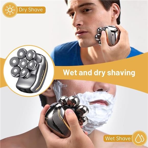 Men's Electric Head Shaver Razor - Rechargeable Cordless Head Shaving Razors - Picture 4 of 6